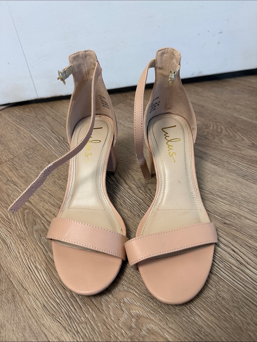 Lulu's Blush Ankle-Strap Block Heel Sandals